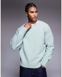 ASOS - Oversized Knitted Crew Neck Wool Blend Jumper - Lyst
