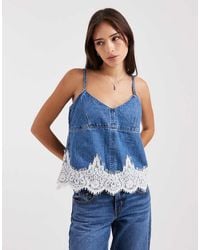 Levi's - Conjunto De Top Lencero De Encaje Denim Azul - Lyst