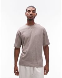 TOPMAN - Oversized Fit Linen Mix T-shirt - Lyst