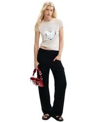 Desigual - Fitted Heart T-Shirt - Lyst