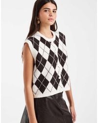 Vero Moda - Cropped Knitted Vest - Lyst