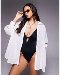 ASOS - Cabot Beach Sheer Cotton Crinkle Cover Up - Lyst