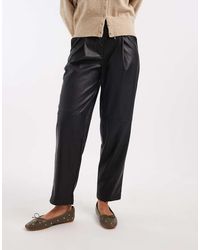 Miss Selfridge - Faux Leather Barrel Leg Trouser - Lyst