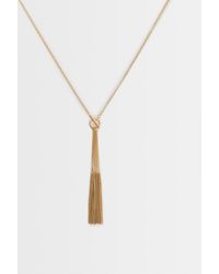ASOS - T-bar Lariat Necklace With Tassel Chains - Lyst