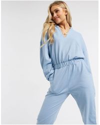 Missguided Голубой Комбинезон -синий