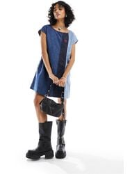 Love Moschino - Denim Short Sleeve Panel Dress - Lyst