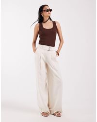 ONLY - Pantalon ample et ajusté à taille haute - crème - Lyst