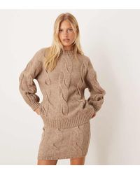 Pretty Lavish - Cable Knit Jumper Co-Ord - Lyst