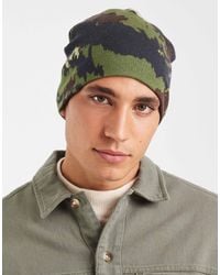 ASOS - Knitted Camo Print Graphic Skull Beanie - Lyst