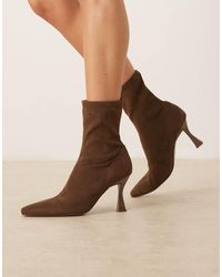 ASOS - Wide Fit Reagan Chisel Toe Sock Boots - Lyst