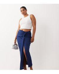 ASOS - Asos Design Curve Gathered Sarong Style Midi Skirt - Lyst