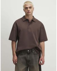 River Island - Boxy Fit Button Polo Shirt - Lyst