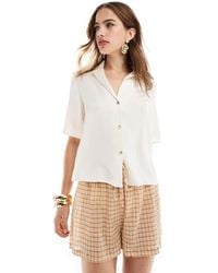 Mango - Satin Short Sleeve Shirt - Lyst