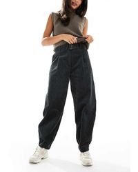 ASOS - Cord Barrel Leg Trousers With Belt - Lyst