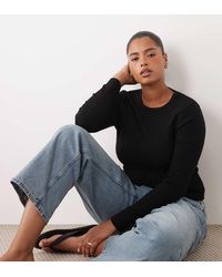 ASOS - Asos Design Curve Aansluitende Top Met Lange Mouwen - Lyst