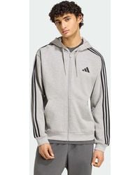 adidas - Essentials 3-Stripes French Terry Full-Zip Hoodie - Lyst