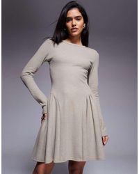 ASOS - Supersoft Long Sleeve Godet Mini Dress - Lyst