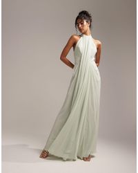 ASOS - Bridesmaids Grecian Draped Halter Maxi Dress - Lyst