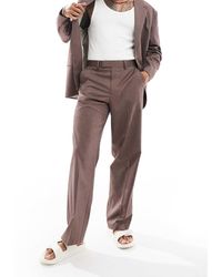ASOS - – braune anzughose mit weitem bein - Lyst