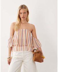 Mango - Off The Shoulder Ruffle Detail Blouse - Lyst