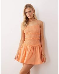 ASOS - Crinkle Mini Sundress With Shirred Dropped Waist - Lyst