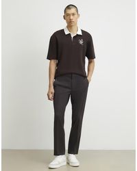 River Island - Slim Fit Fine Texture Trousers - Lyst
