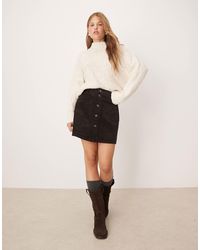 Jdy - Cord Button Through Mini Skirt - Lyst