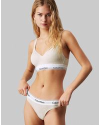 Calvin Klein - Modern Cotton Thong With Logo Taping - Lyst