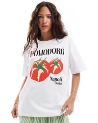 Pieces - Oversized T-shirt With Pomodoro Graphic - Lyst