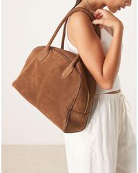 ASOS - – bowling-tragetasche aus wildleder - Lyst