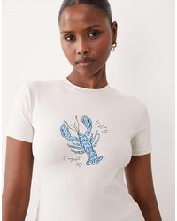 The Frolic - Cotton Rich Exclusive Lobster Front Graphic Baby Tee - Lyst