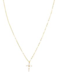 Lovisa - Plated Sterling Cubic Zirconia Cross Necklace - Lyst