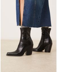 ASOS - Wide fit – emrys – sock-boot-stiefeletten im western-design - Lyst