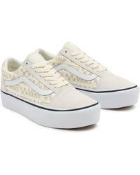 old skool vans platform cream