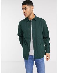 ASOS Textured Overshirt With Pockets - Green
