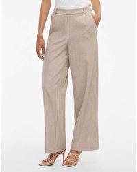 Vila - High Waisted Wide Leg Tailored Trousers - Lyst