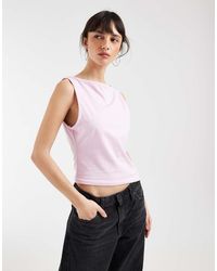 ASOS - Cotton Tank Top With Asymmetric Hem - Lyst