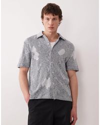 Farah - – stoker – kurzärmliges hemd aus jacquard-strick - Lyst
