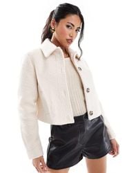 River Island - Cropped Wool Trophy Jacket - Lyst