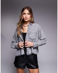 River Island - – kurzes jeanshemd - Lyst