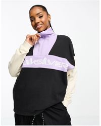Quiksilver - – buntes sweatshirt mit blockfarbendesign und kurzem reißverschluss - Lyst