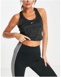 Nike One Dri-fit Slim Leopard Print Vest Top - Black