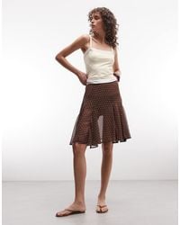 Collusion - Sheer Polka Dot Midi Skirt With Godet Details - Lyst