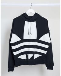 cropped large logo hoodie