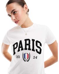 ASOS - Baby Tee Met Paris-Print - Lyst