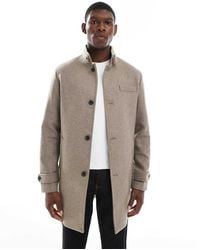 Jack & Jones - Wool Blend Funnel Neck Coat - Lyst
