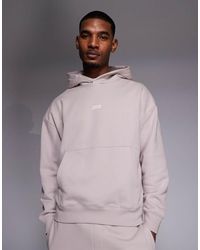 HUGO - Loose Fit Cotton Co-ord Hoodie With Logo Back Print - Lyst