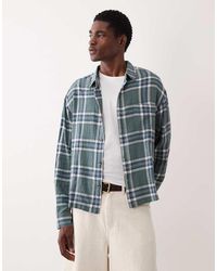 ASOS - Boxy Oversized Textured Plaid Shirt - Lyst