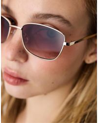 Stradivarius - – eckige sonnenbrille aus metall - Lyst