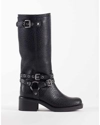 ASOS - Cassandra Eyelet Biker Boot - Lyst